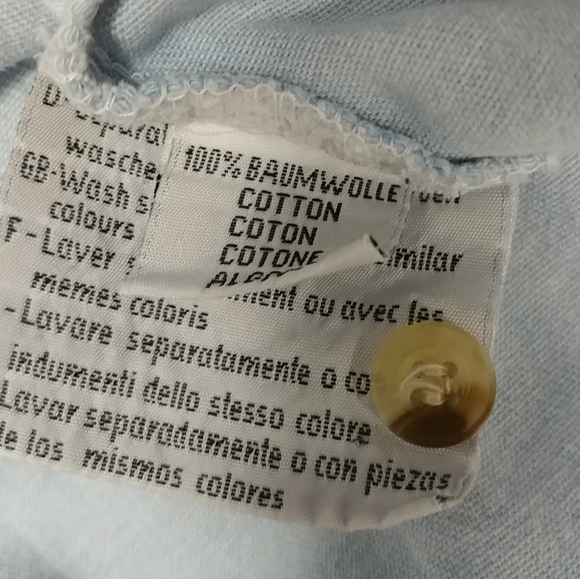 Distressed Jean Long Sleeve Shirt Women's Large Denim Worn w/Holes 100% Cotton - Picture 9 of 16